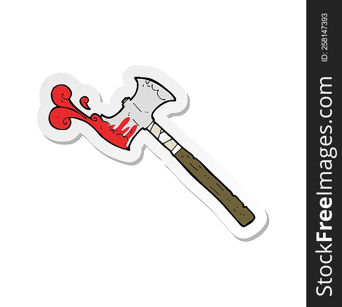 sticker of a cartoon double sided axe