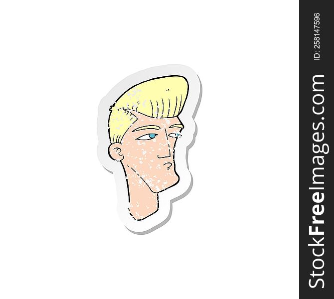 retro distressed sticker of a cartoon cool fashion guy