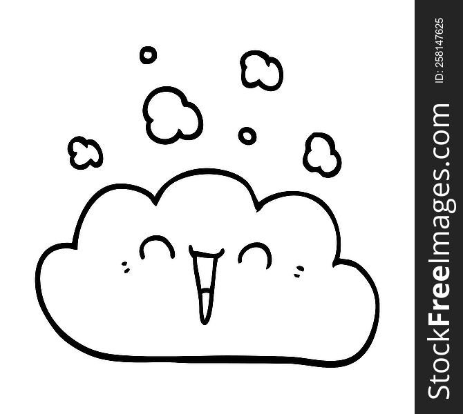 line drawing cartoon smoke cloud