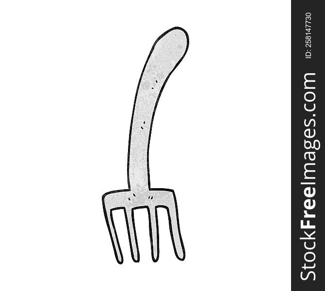 freehand textured cartoon fork