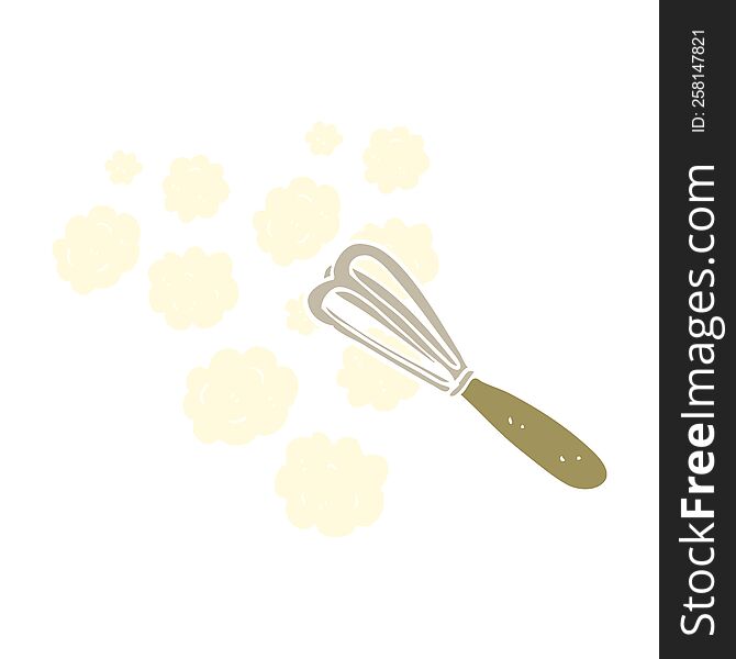 Flat Color Illustration Of A Cartoon Whisk