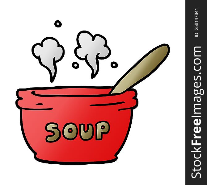 cartoon doodle of hot soup