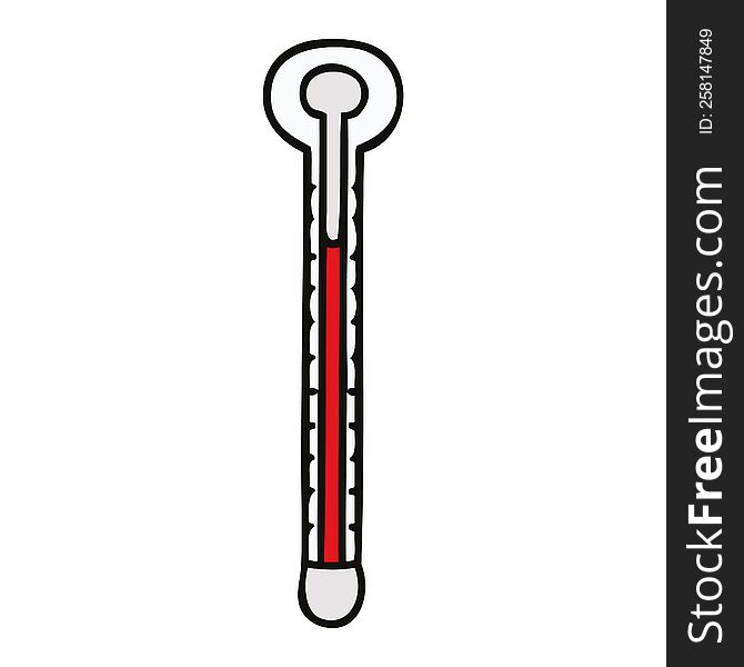 hand drawn quirky cartoon thermometer. hand drawn quirky cartoon thermometer