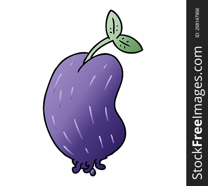 freehand drawn gradient cartoon of a sprouting bean
