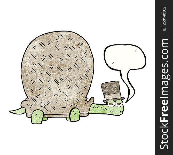 Speech Bubble Textured Cartoon Tortoise