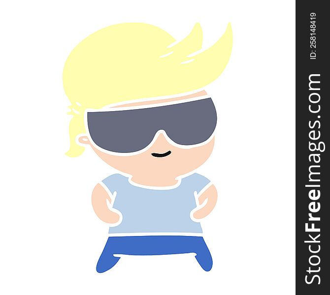 Cartoon Kawaii Kid With Shades