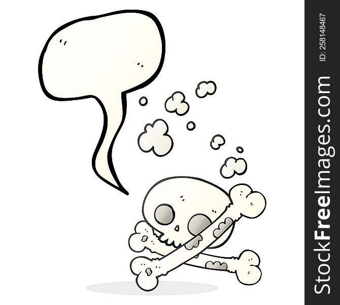 Speech Bubble Cartoon Old Pile Of Bones