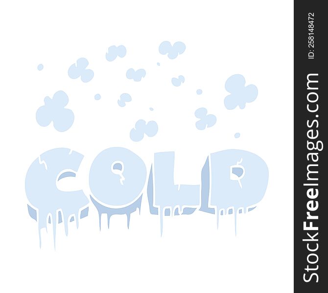 Flat Color Illustration Of A Cartoon Cold Text Symbol