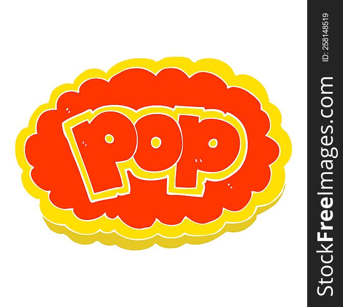 Flat Color Illustration Of A Cartoon POP Symbol