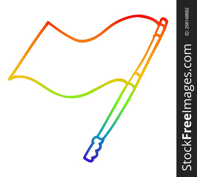 rainbow gradient line drawing of a cartoon flag