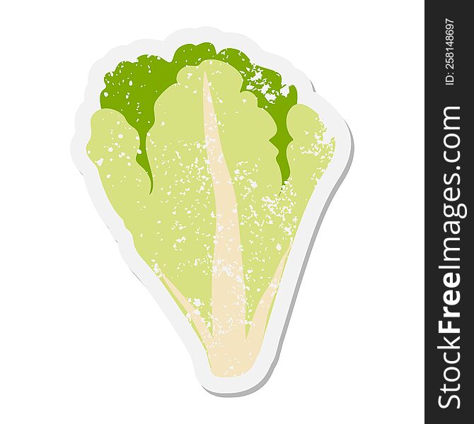 Lettuce leaves grunge sticker