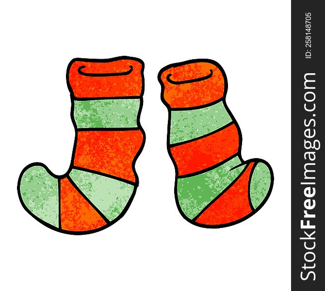 cartoon doodle striped socks