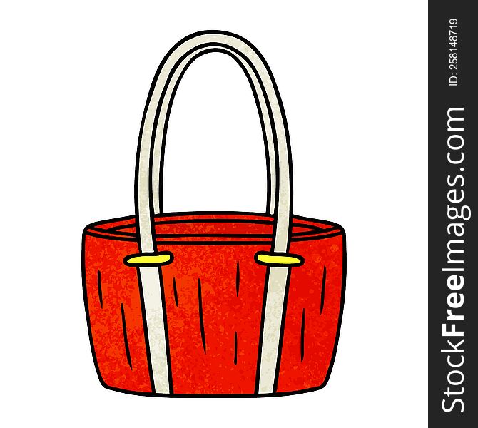 hand drawn textured cartoon doodle of a red big bag