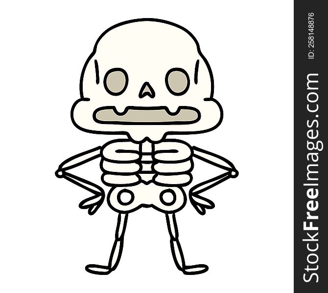 confident spooky skeleton