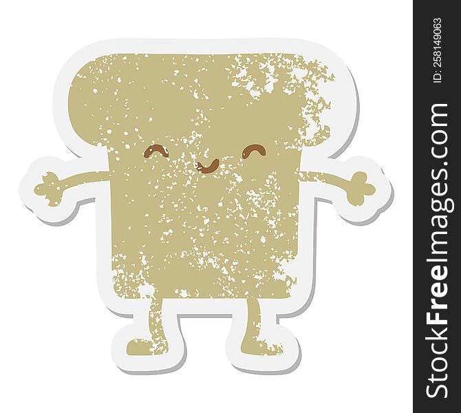 slice of wholegrain bread grunge sticker