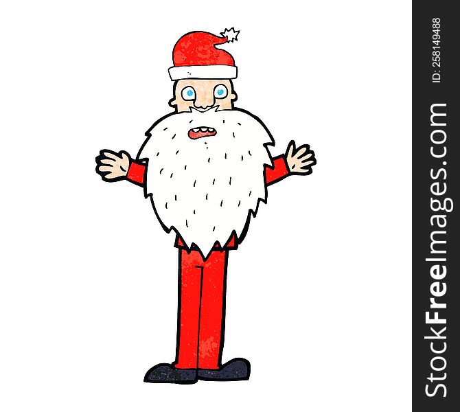 Cartoon Worried Santa Claus