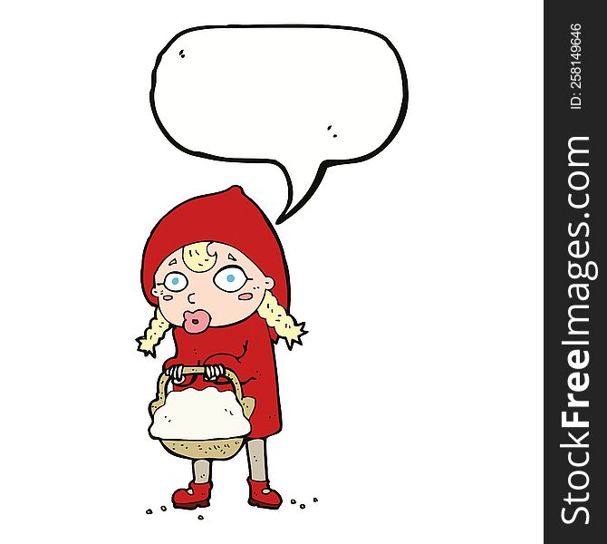 little red riding hood cartoon with speech bubble