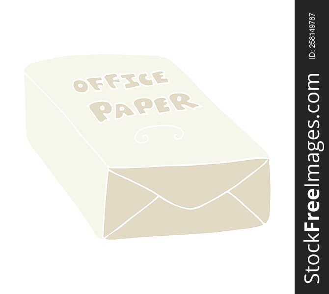 Flat Color Illustration Of A Cartoon Office Paper