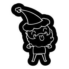 Man With Beard Sticking Out Tongue Wearing Santa Hat Royalty Free Stock Photos Man With Beard Sticking Out Tongue Wearing Santa Hat Royalty Free Stock Photos