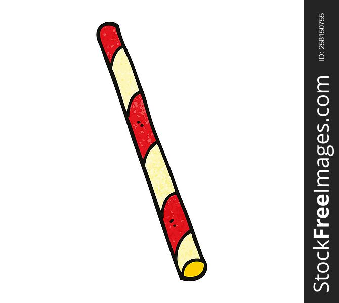 cartoon doodle striped straw