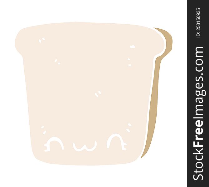 flat color style cartoon slice of bread
