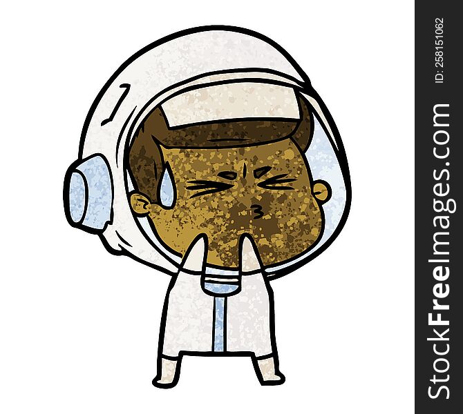 cartoon stressed astronaut. cartoon stressed astronaut