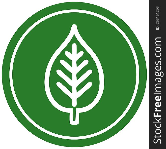 natural leaf circular icon symbol