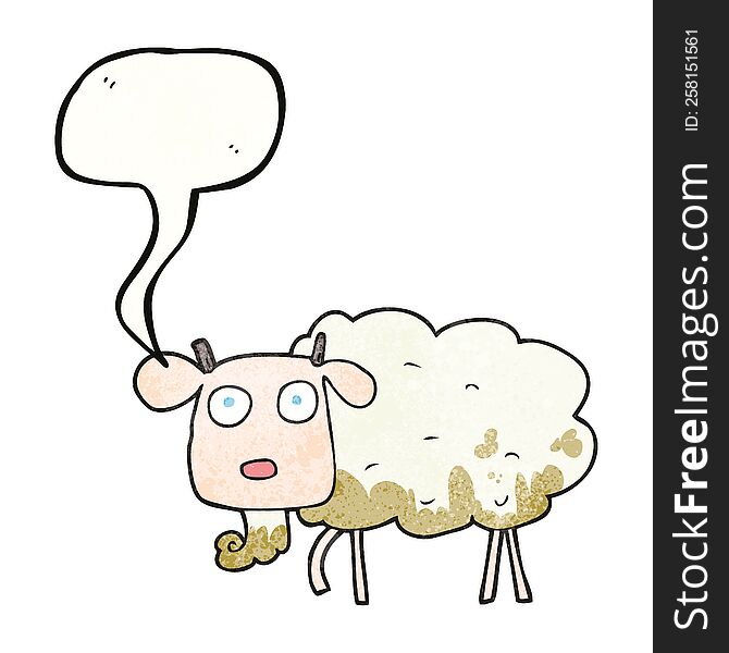 freehand speech bubble textured cartoon muddy goat