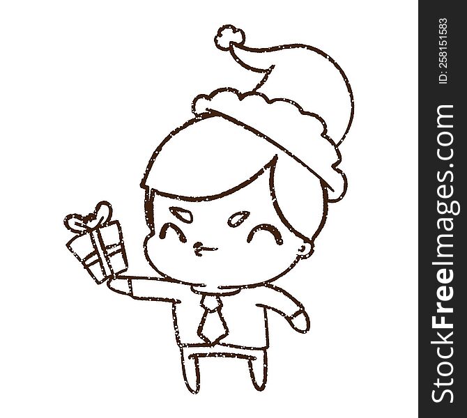 Christmas Boss Charcoal Drawing
