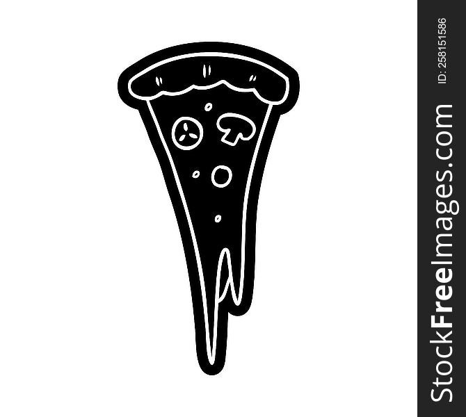 Cartoon Icon Drawing Of A Slice Of Pizza