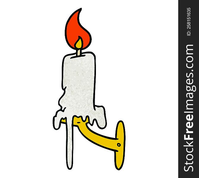 Textured Cartoon Doodle Of A Candle Stick
