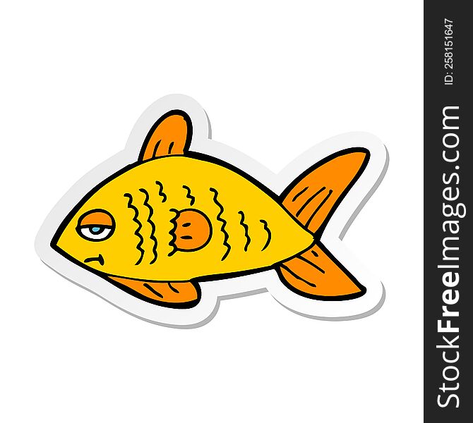 sticker of a cartoon funny fish