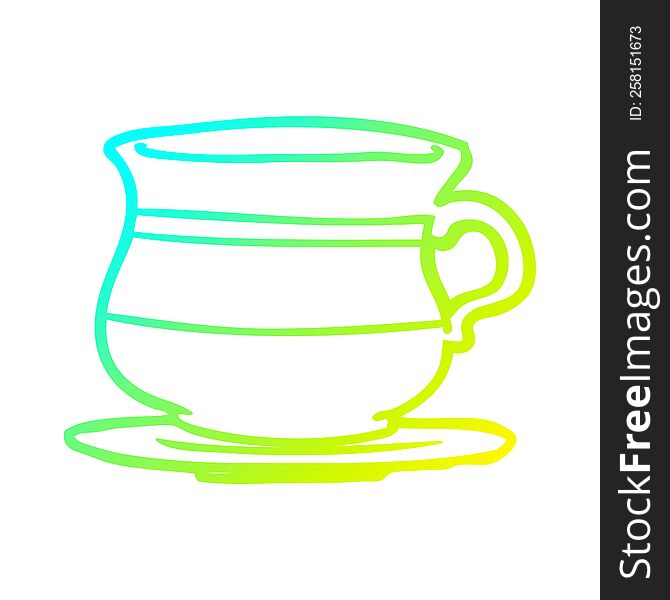 Cold Gradient Line Drawing Old Tea Cup