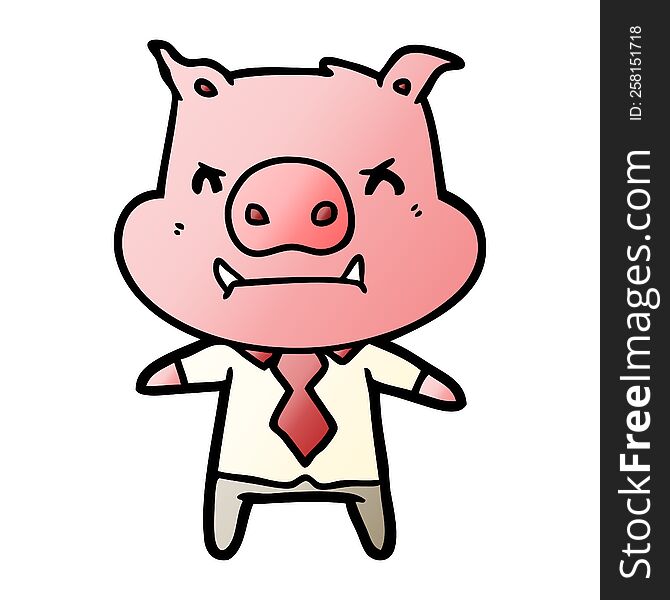 angry cartoon pig boss. angry cartoon pig boss