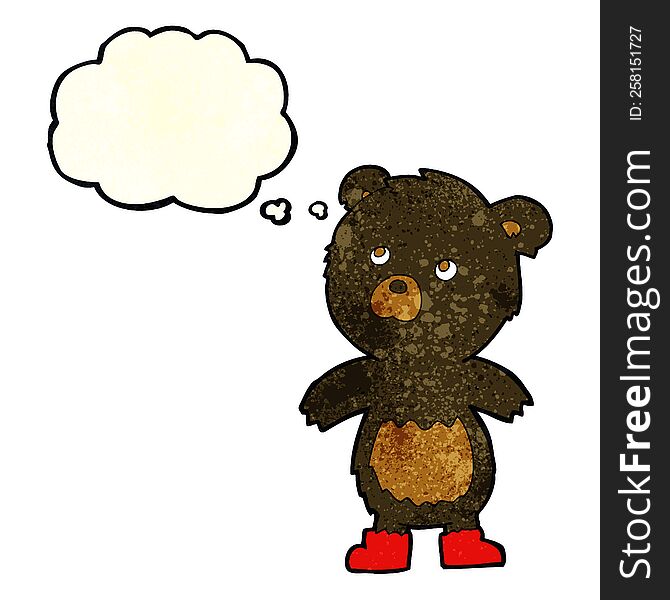 Cartoon Cute Little Bear With Thought Bubble