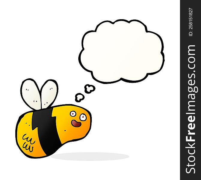 cartoon bee with thought bubble