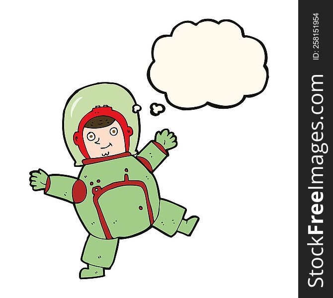 Cartoon Astronaut With Thought Bubble
