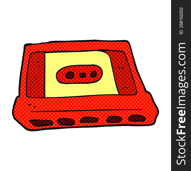 freehand drawn cartoon cassette tape
