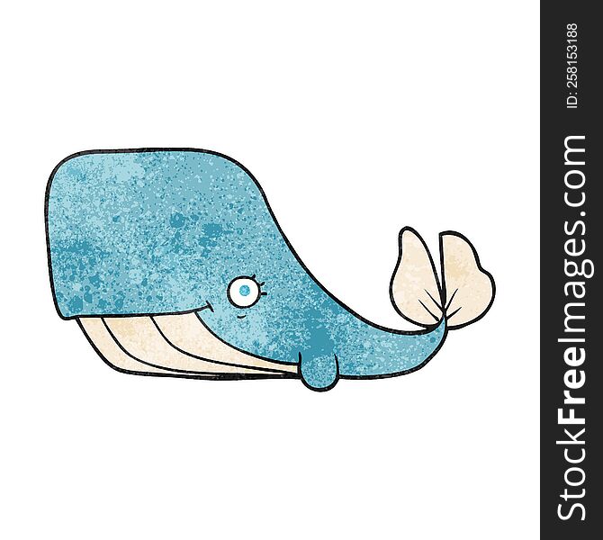 Textured Cartoon Happy Whale