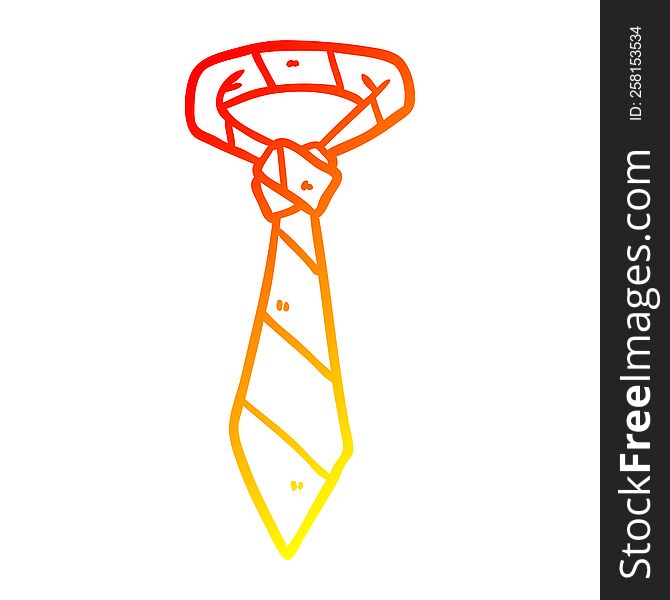 Warm Gradient Line Drawing Striped Office Tie