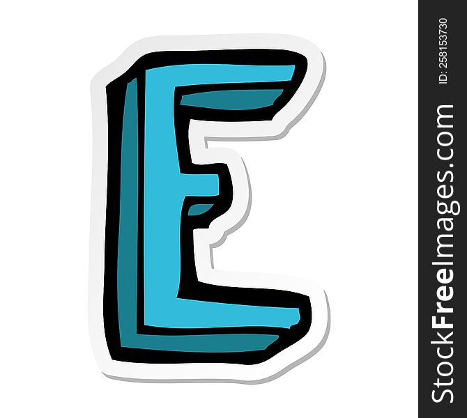 Sticker Of A Cartoon Letter