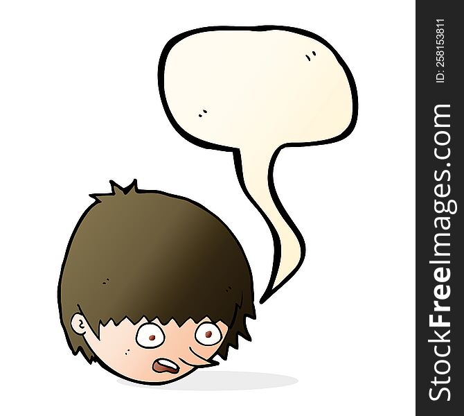 Cartoon Stressed Face With Speech Bubble