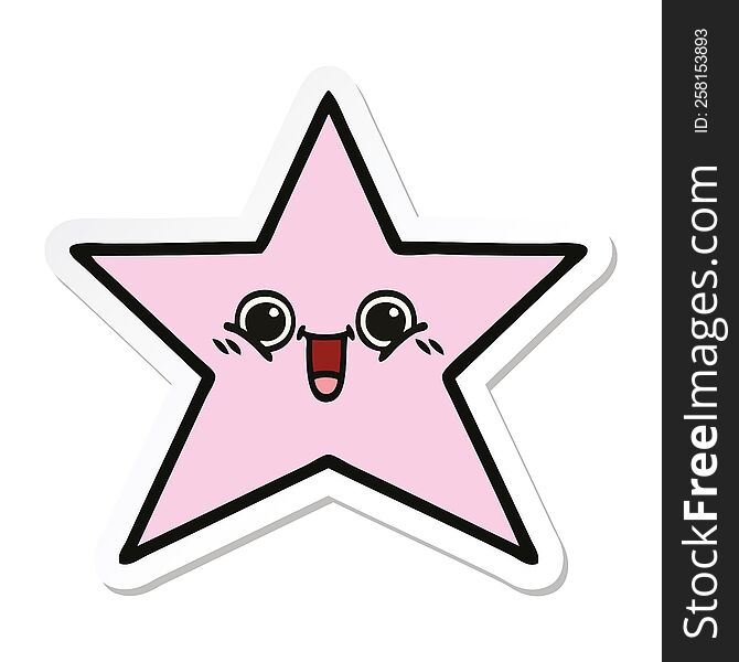 sticker of a cute cartoon star fish