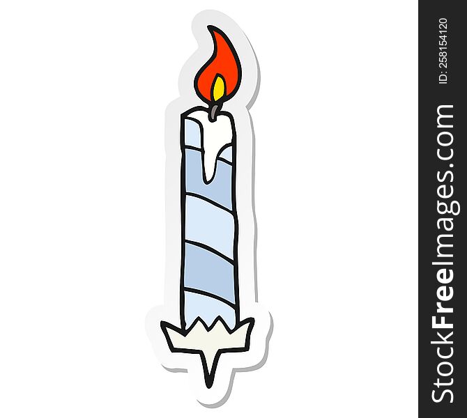 Sticker Of A Cartoon Birthday Cake Candle