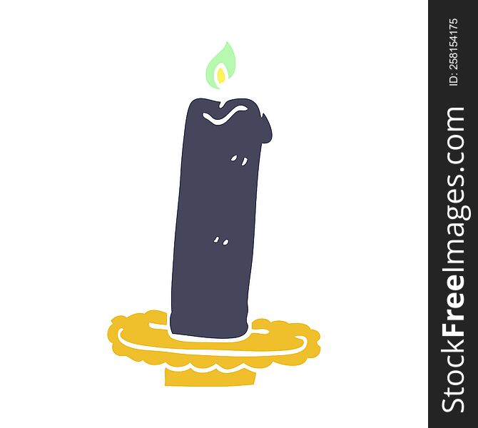 Cartoon Doodle Burning Halloween Candle