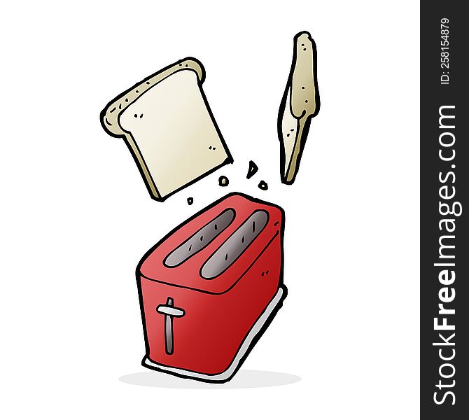 cartoon toaster spitting out bread