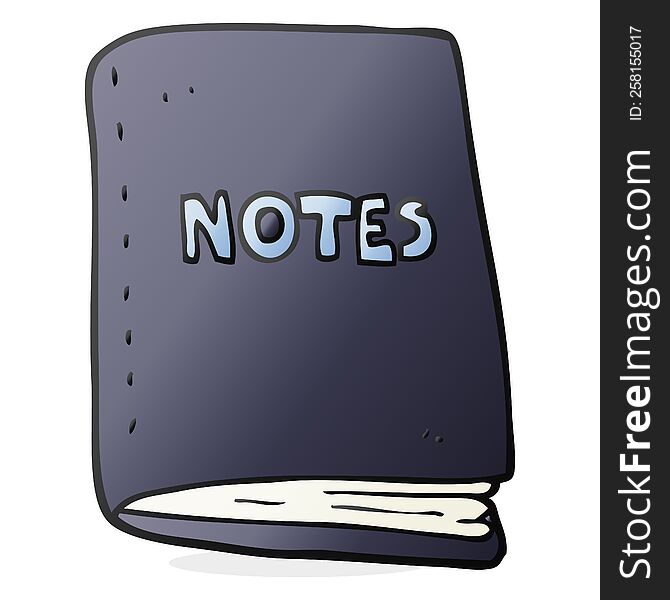 freehand drawn cartoon note book