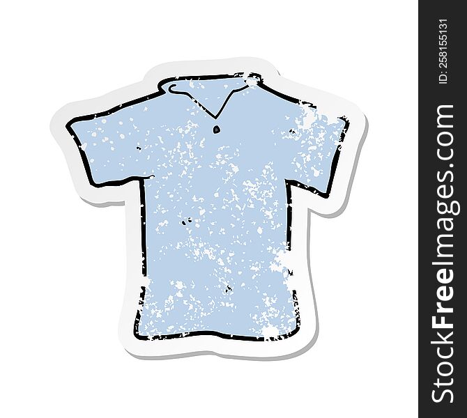 Retro Distressed Sticker Of A Cartoon T Shirt