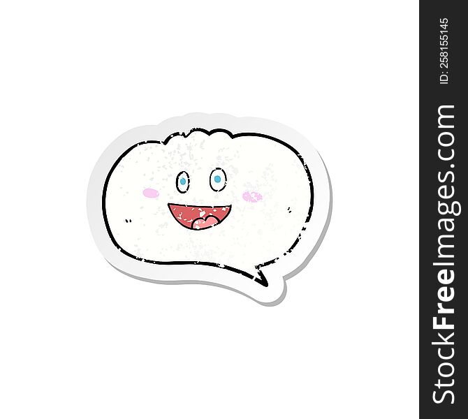 Retro Distressed Sticker Of A Cute Cartoon Speech Balloon