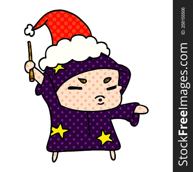 Christmas Cartoon Of Kawaii Wizard